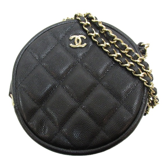Chanel Matelasse Chain Shoulder Bag Caviar Skin Black - Picture 1 of 5